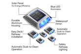 LED Outdoor Solar Deck Lights – 8-Pack Waterproof Fence